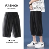 Japanese-style drape 70% pants for men, summer thin ice silk knee-length shorts, trendy ins high street loose 7/8 pants details Picture